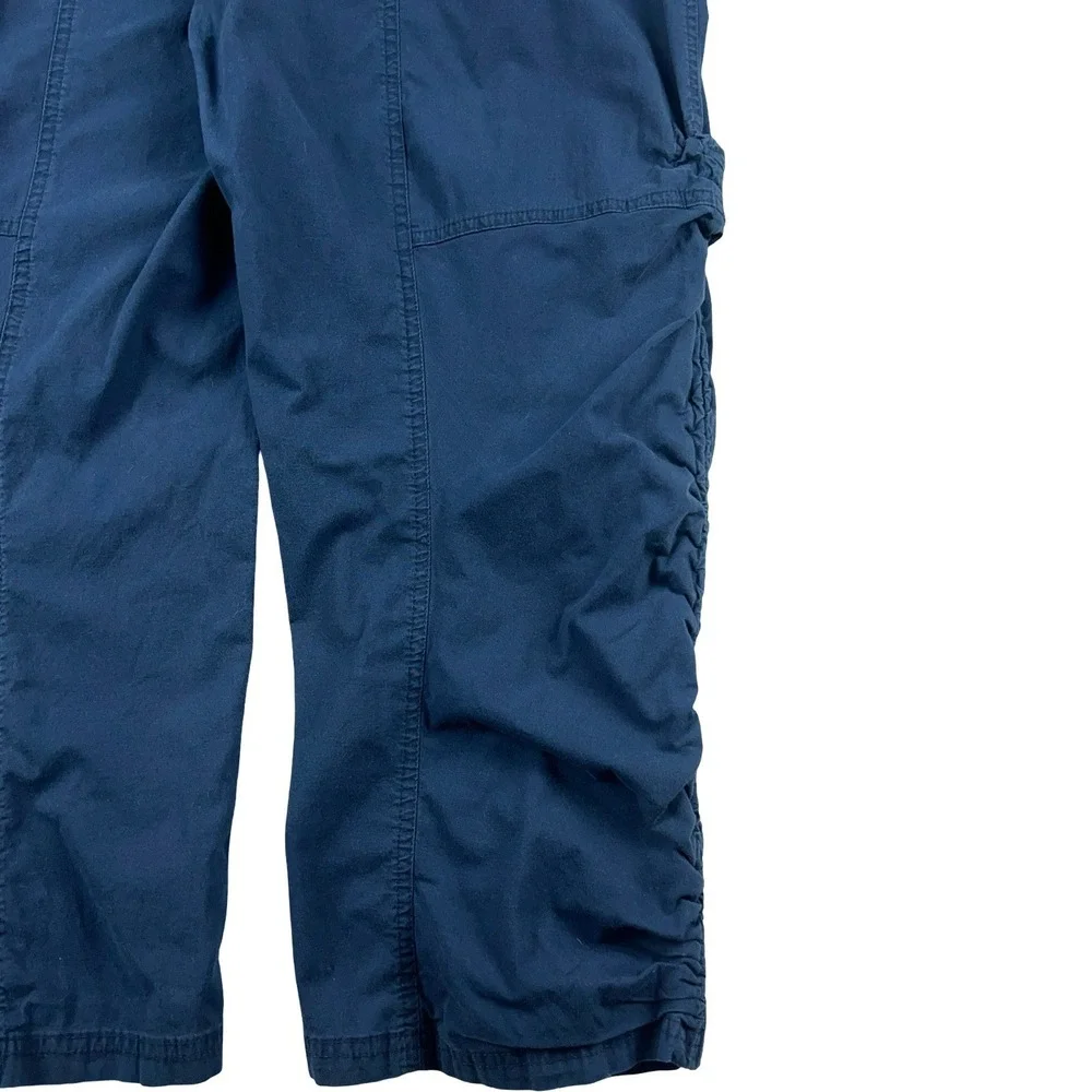 Danskin‎ Capri Pants Womens 16 Blue Ruched Cargo Cropped Hiking Outdoor
